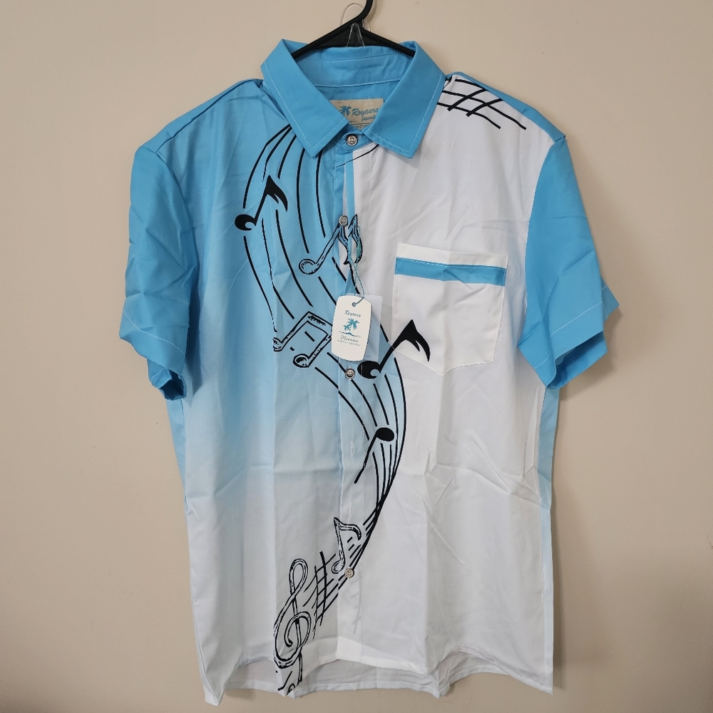 Royaura hawiian shirt with music notes